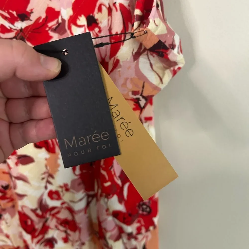 Nordstrom Maree Pour Toi Floral High Low Midi Skirt Size 20